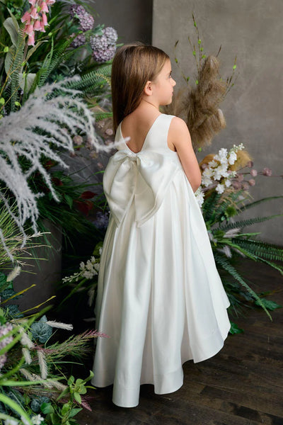 Teter Warm Couture Flower Girl Satin Tea Length Dress
