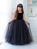 Malia Girls Velvet and Tulle Flower Girl Pageant Gown - Elegant Formal Dress