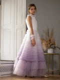 Justine Girls Couture Ruffled Tulle Gown - Special Occasion Dress