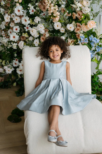Isadora Blue Shimmer Dress | Teter Warm Couture Girls