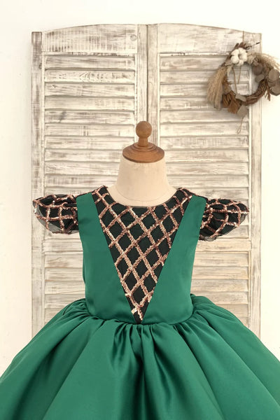 Emerald Couture High Low Pageant Gown with Train