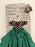 Emerald Couture High Low Pageant Gown with Train