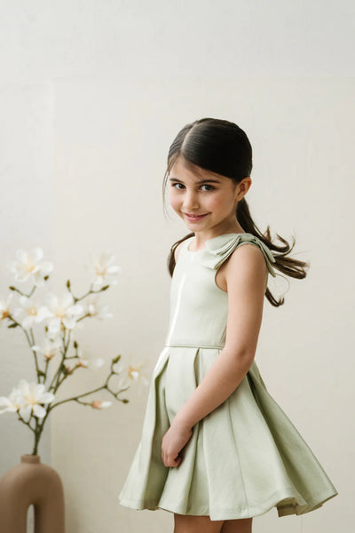 Amelia Soft Green Girls Couture Dress | Teter Warm