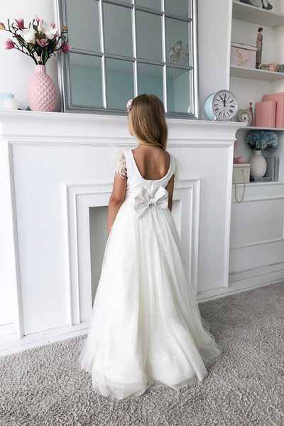 Chic Looking Girls Handmade Couture Tulle Velvet Ballgown