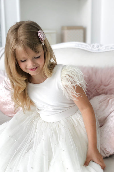 Chic Looking Girls Handmade Couture Tulle Velvet Ballgown
