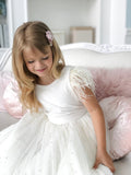 Chic Looking Girls Handmade Couture Tulle Velvet Ballgown