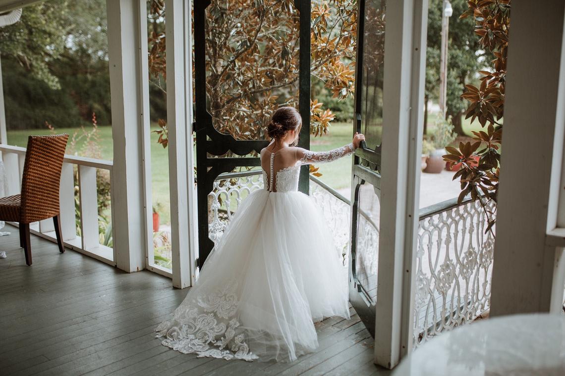 Couture Girls Pageant Flower Girl Communion Baptism Dress With Train