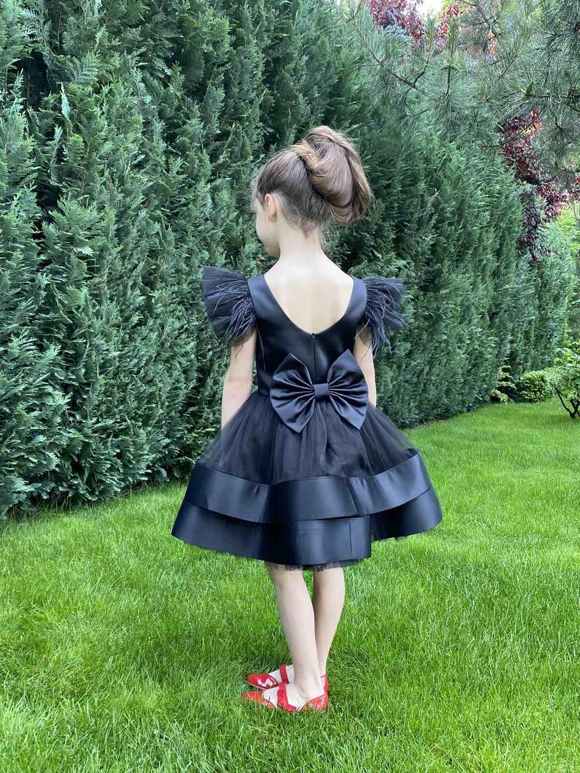 Girls Special Occasion Birthday Dress With Satin And Tulle Skirt