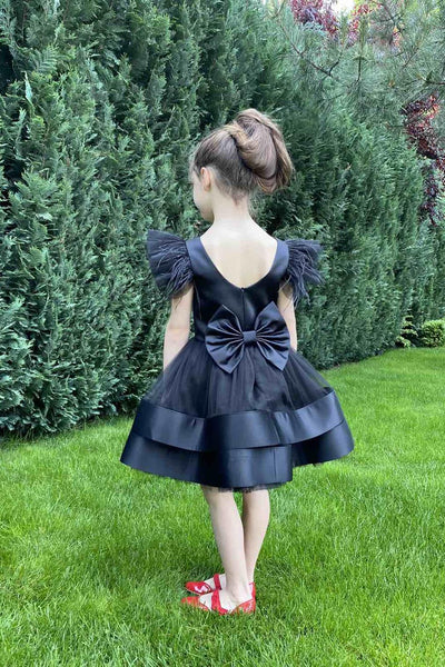 Girls Special Occasion Birthday Dress With Satin And Tulle Skirt