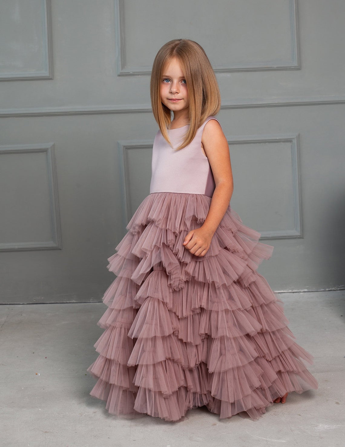 Magnificent Floor Length Ruffled Special Occasion Dress For Girls