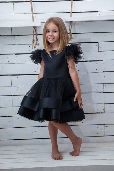 Girls Special Occasion Birthday Dress With Satin And Tulle Skirt