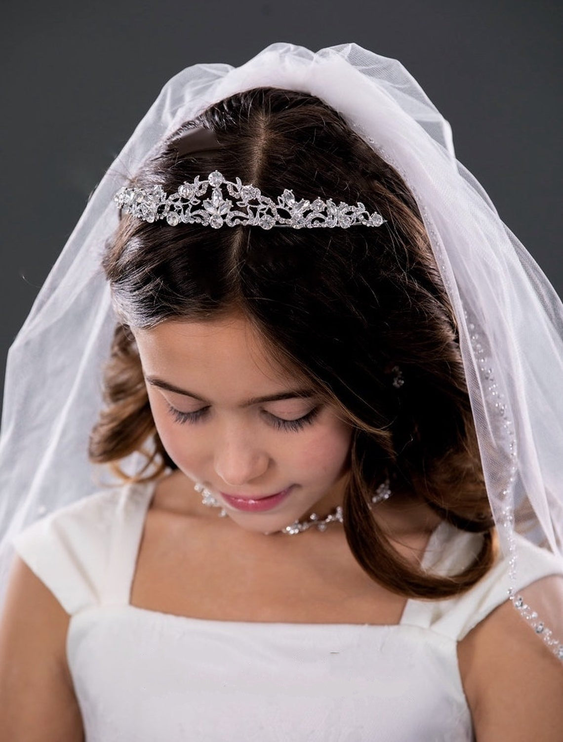 Communion Swarovski Tiara Girls Headpiece Flower Girl Birthday Tiara