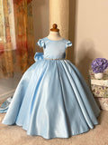 Satin Communion Flower Girl Pageant Special Occasion Baby Baptism Dress