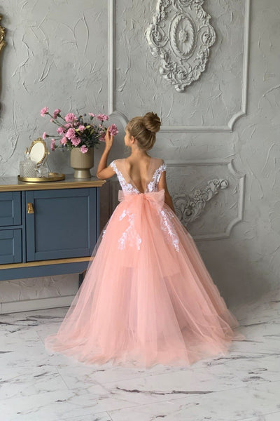 Luxury Studio Wedding Flower Girl Tulle Satin Pageant Communion Dress