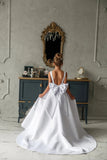 Fiora Elegant Satin Flower Girl Dress with Train