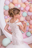 Couture White Junior Bride Mermaid Lace Tulle Flower Girl Wedding Dress