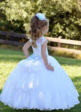 Custom Wedding Party First Communion Flower Girl Floor Length Dress