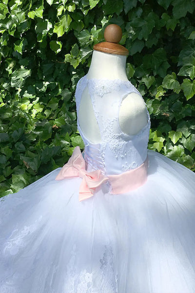 Custom Wedding Party First Communion Flower Girl Floor Length Dress