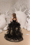 Couture Satin Taffeta Lace Wedding Flower Girl Party Pageant Hi Lo Dress