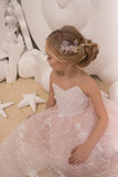 Girls Blush Pink Couture Wedding Easter Flower Girl Special Occasion Party Dress