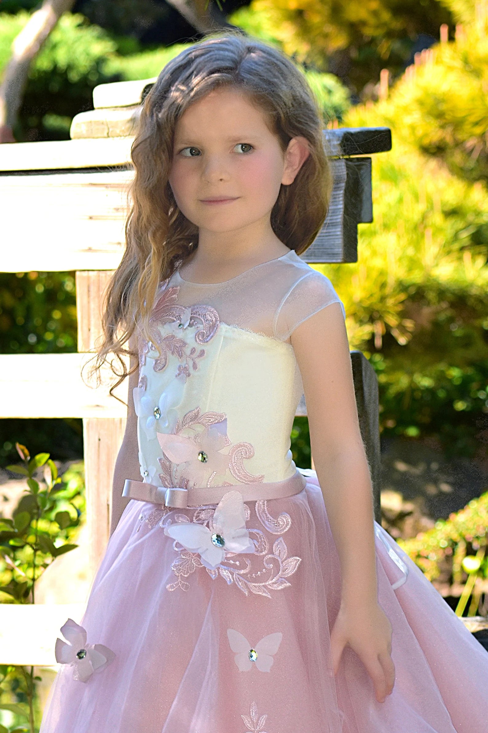 Birthday Flower Girl Custom Couture Wedding Party 3Dew Flower Tulle Dress