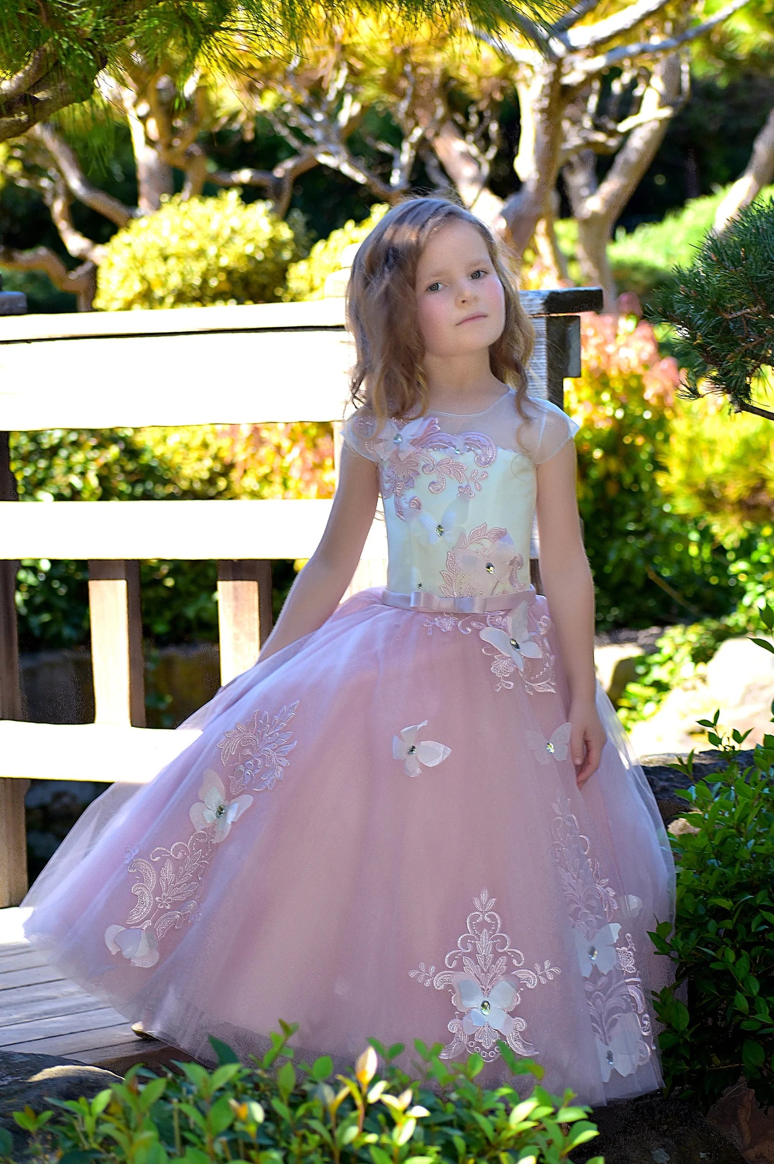 Birthday Flower Girl Custom Couture Wedding Party 3Dew Flower Tulle Dress