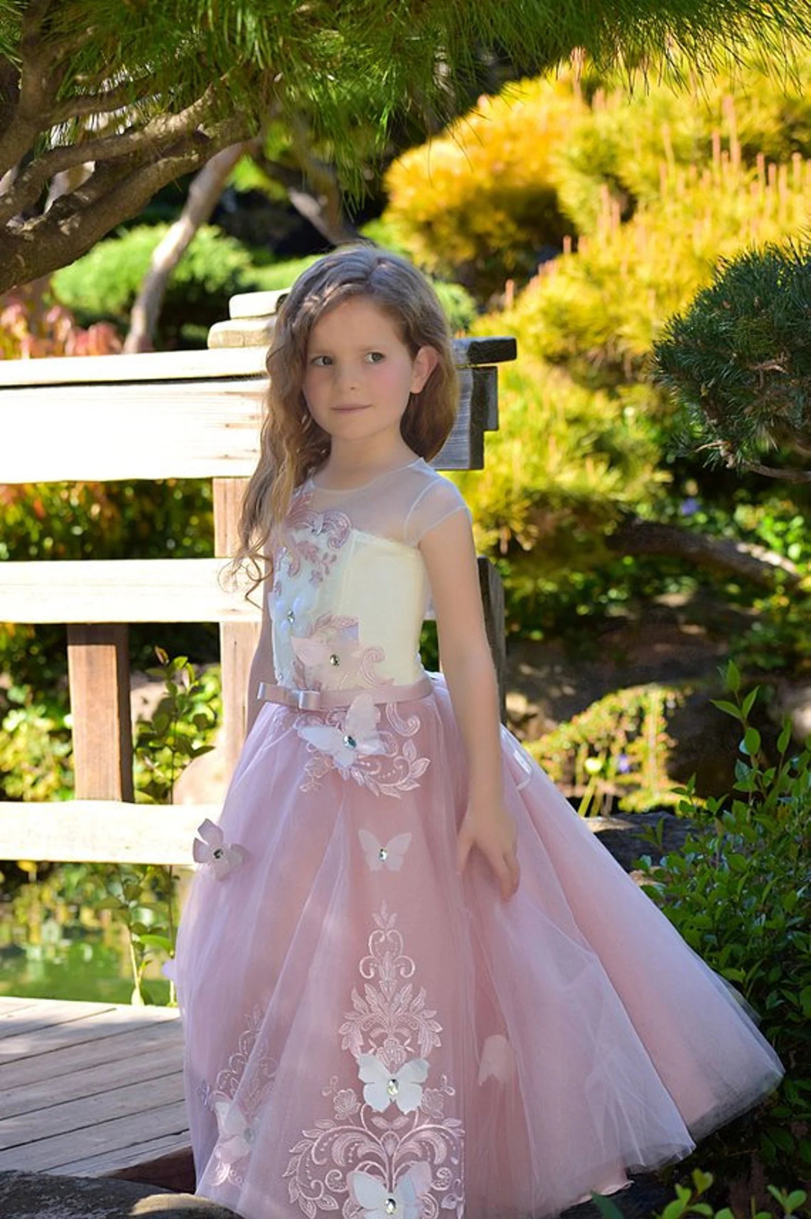 Birthday Flower Girl Custom Couture Wedding Party 3Dew Flower Tulle Dress