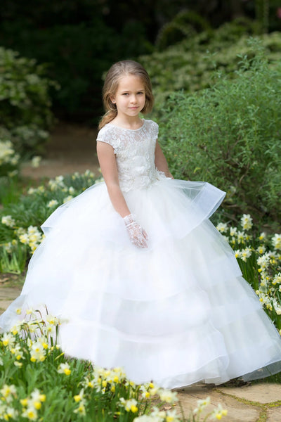 Girls Ivory Birthday Wedding Party Pageant Flower Girl Communion Lace Dress