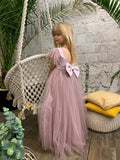 Custom Wedding Flower Girl Special Occasion Satin Tulle Long Dress