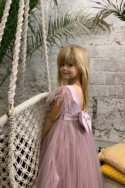 Custom Wedding Flower Girl Special Occasion Satin Tulle Long Dress