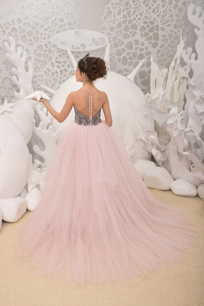 Girls Custom Couture Handmade Special Occasion Wedding Party Tulle Dress