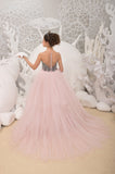 Girls Custom Couture Handmade Special Occasion Wedding Party Tulle Dress