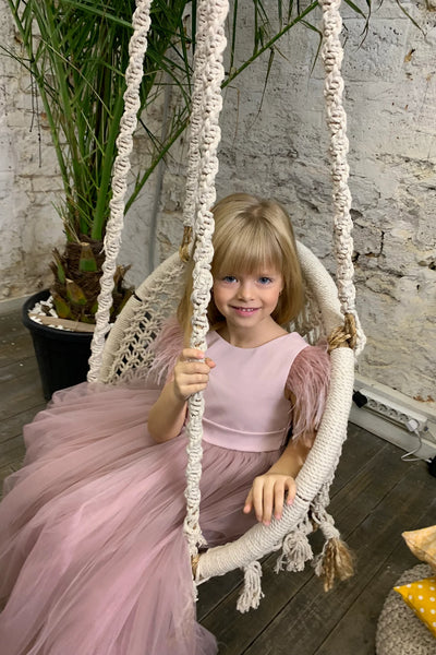 Custom Wedding Flower Girl Special Occasion Satin Tulle Long Dress