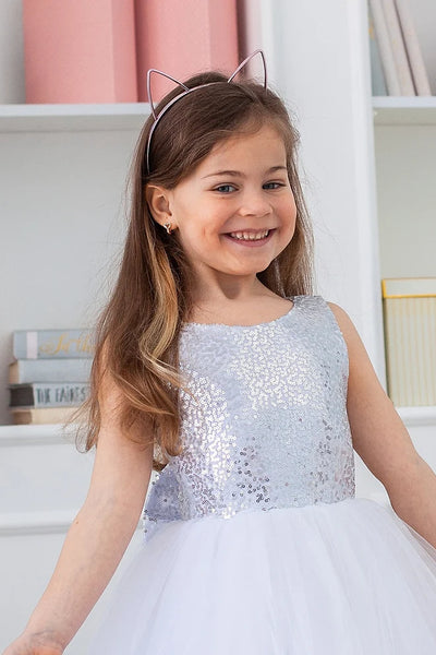 Girls Couture Sequin Tulle Special Occasion Pageant Party Floor Length Dress