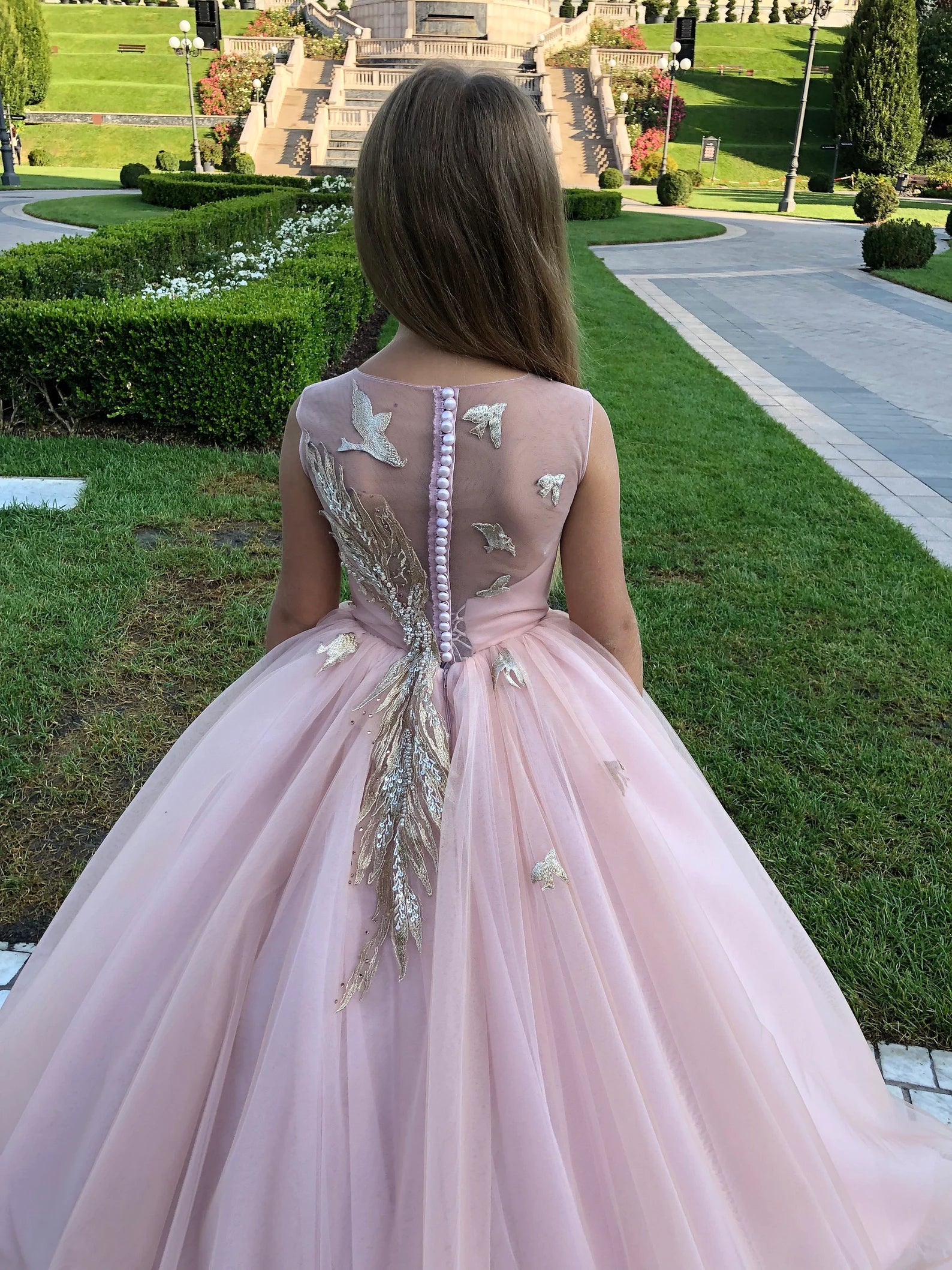 Couture Lace Tulle Flower Girl Pageant Photo Shoot Special Occasion Dress