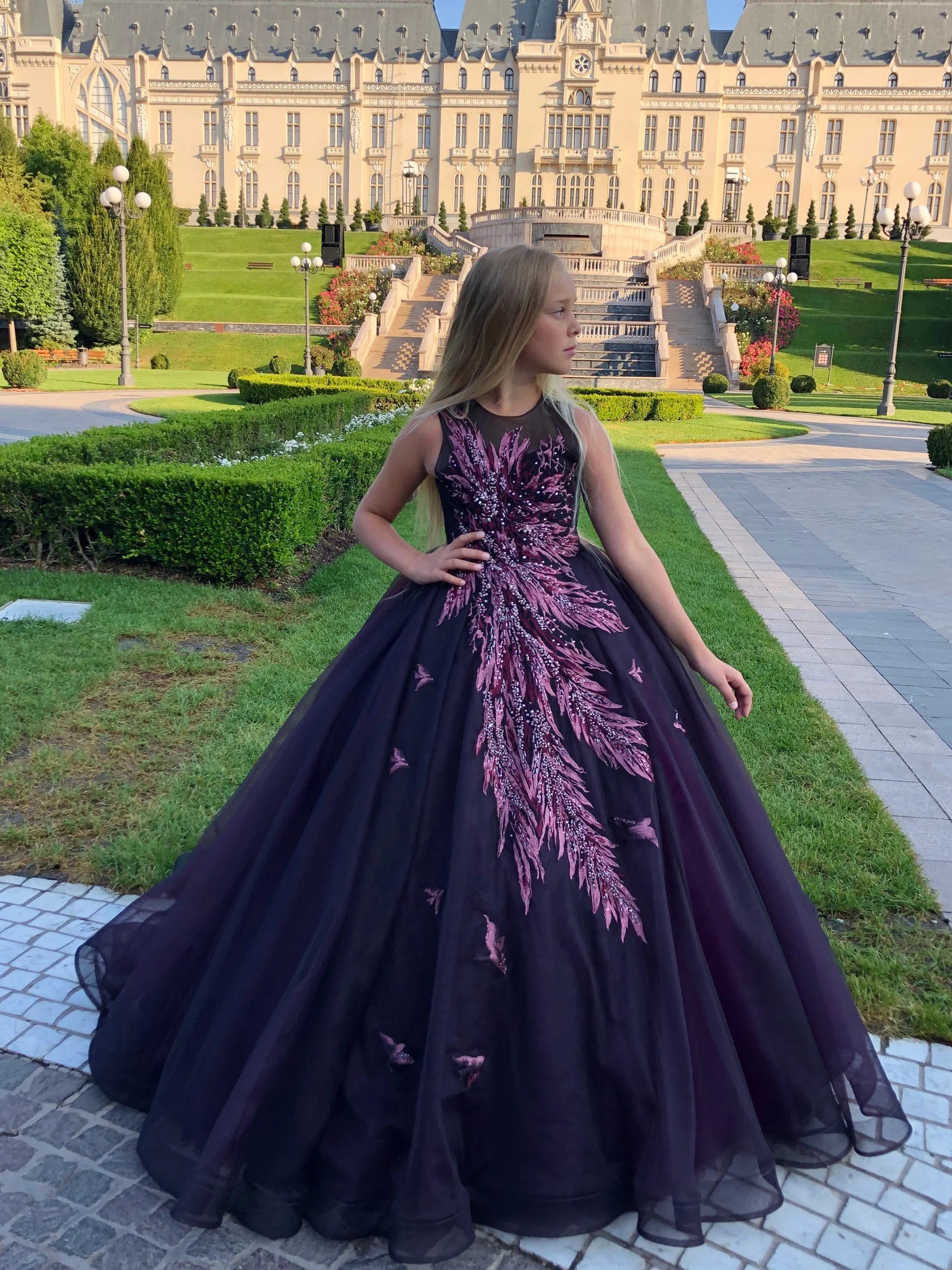 Couture Lace Tulle Flower Girl Pageant Photo Shoot Special Occasion Dress