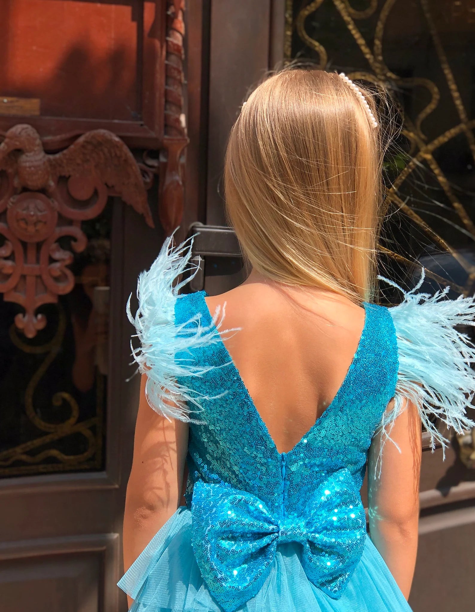 Girls Couture Sequin Tulle Special Occasion Pageant Party Floor Length Dress