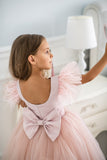 Girls 1st Communion Flower Girl Dress With Multi Layered Tulle Skirt