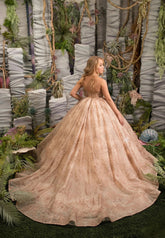 Luxurious Lace Satin Embroidered Girls Couture Wedding Flower Girl Ball Gown