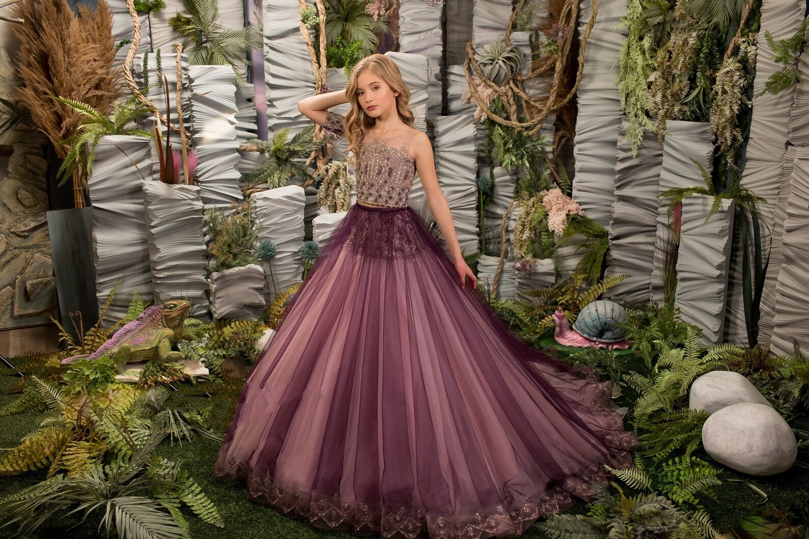 Girls Custom Couture Handmade Two Piece Special Occasion Pageant Party Dress