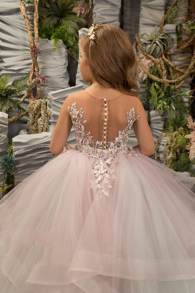 The Gianna Couture Girls Pageant Dress in Taffeta and Lace