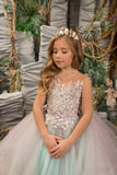 The Gianna Couture Girls Pageant Dress in Taffeta and Lace