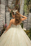 Couture Girls Ivory Mint Glitter Tulle Flower Girl Pageant Party Ball Gown