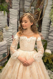Gorgeous Couture Lace Wedding Flower Girl Mini Bride Special Occasion Gown