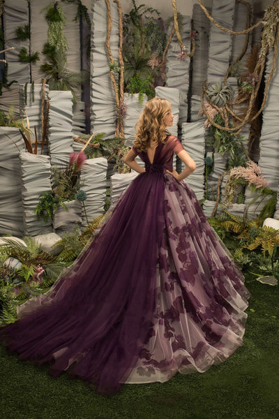 Girls Custom Couture Wedding Flower Girl Floral Tulle Pageant Party Gown