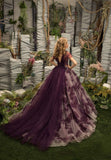 Girls Custom Couture Wedding Flower Girl Floral Tulle Pageant Party Gown
