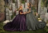 Couture Satin Glitter Tulle Wedding Pageant Party Flower Girl Ball Gown