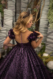 Couture Satin Glitter Tulle Wedding Pageant Party Flower Girl Ball Gown