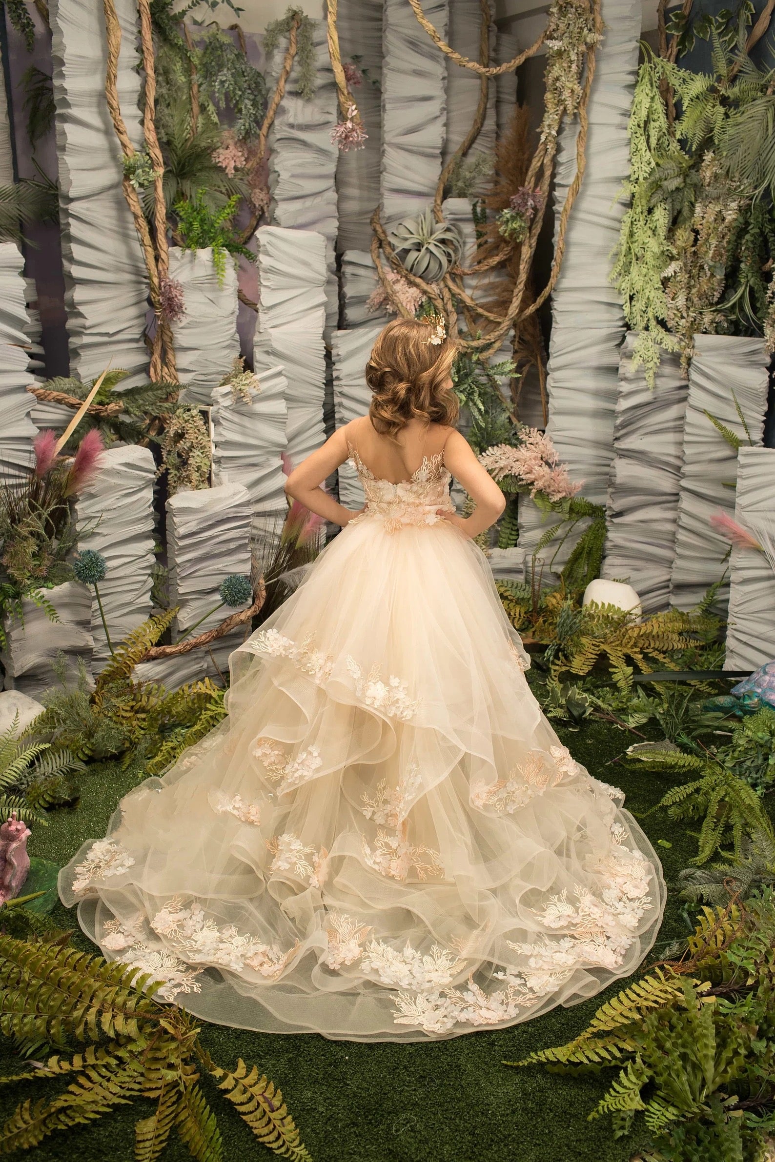 Couture Pageant Wedding Flower Girl Special Occasion Tulle Lace Dress