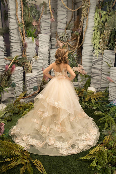 Couture Pageant Wedding Flower Girl Special Occasion Tulle Lace Dress